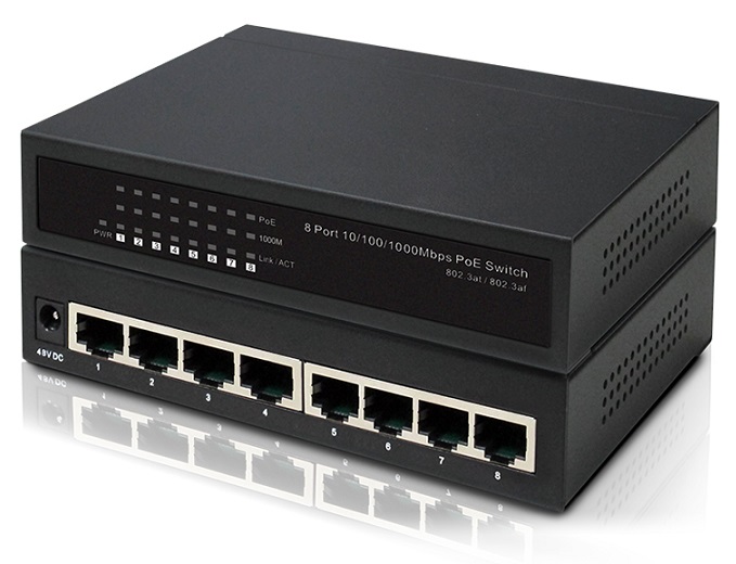 8-Port 10/100/1000Mbps PoE Switch IONNET IGE-808 (65 Watt)