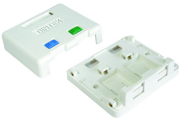 Ổ mạng nổi 2 port Dintek - Surface mount box (1301-02013)