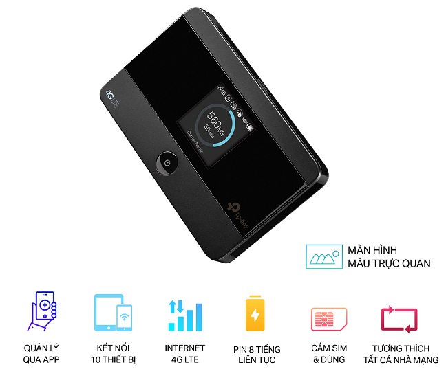 Bộ phát Wifi di động LTE 4G 2000mAh TP-LINK M7350