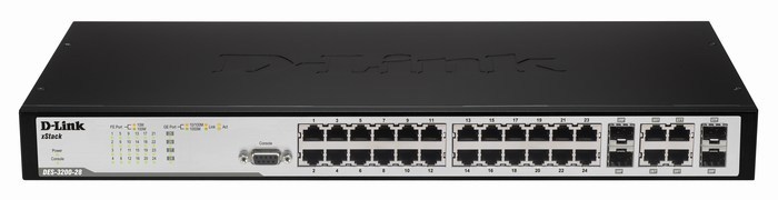 24-Port PoE Smart Switch + 4 Slot SFP D-Link DES-3200-28P