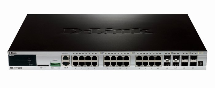 28-Port Gigabit L2 Stackable Managed Switch D-Link DGS-3420-28TC