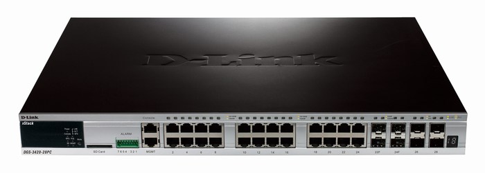 28-Port Gigabit L2 Stackable Managed PoE Switch D-Link DGS-3420-28PC