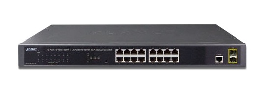 16 port 10/100/1000BASE-T + 2 port 100/1000BASE-X SFP Switch PLANET GS-4210-16T2S