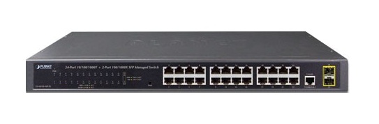 24 port 10/100/1000BASE-T + 2 port 100/1000BASE-X SFP Switch PLANET GS-4210-24T2S