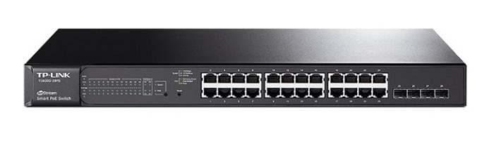 JetStream 24-Port Gigabit Smart PoE+ Switch with 4 SFP Slots TP-Link T1600G-28PS (TL-SG2424P)