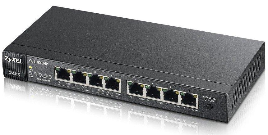 8-port GbE Unmanaged PoE Switch ZyXEL GS1100-8HP