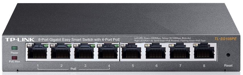 8-Port Gigabit Desktop PoE Easy Smart Switch TP-LINK TL-SG108PE