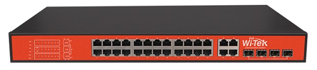 24-port 10/100Mbps 48V PoE Switch WITEK WI-PS128GF