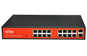 Switch PoE WITEK | 16FE+2Gigabit port 24V PoE Switch WITEK WI-PS118G-24V