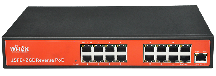 16FE+2Gigabit port 24V PoE Switch WITEK WI-PS118GR