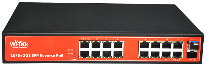 16FE+2SFP port 24V PoE Switch WITEK WI-PS118GFR