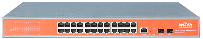 24GE+2SFP Full Gigabit 24V PoE Switch WITEK WI-PMS326GF-24V