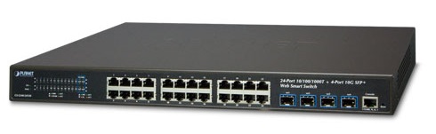 24-port 10/100/1000Mbps + 4-port 10G SFP + Web Smart Switch PLANET GS-2240-24T4X