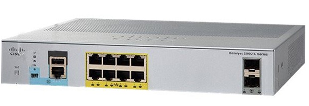 8-Port Gigabit Ethernet with PoE + 2 x Gigabit SFP Switch Cisco WS-C2960L-8PS-LL