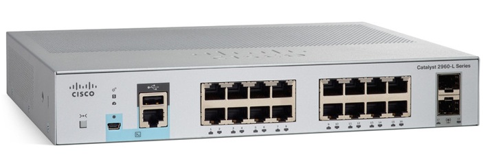 16-Port Gigabit Ethernet + 2 x Gigabit SFP Switch Cisco WS-C2960L-16TS-LL