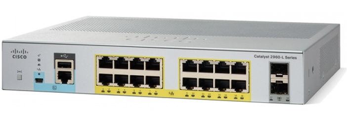 16-Port Gigabit Ethernet with PoE + 2 x Gigabit SFP Switch Cisco WS-C2960L-16PS-LL