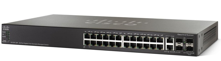 28-Port Gigabit PoE Stackable Managed Switch Cisco SG500-28P-K9-G5