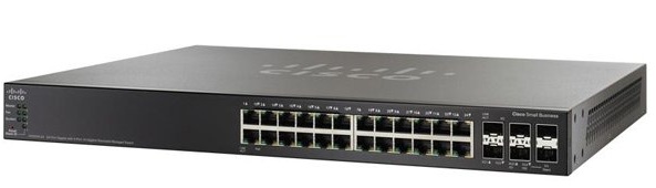 24-Port Gigabit PoE with 4-Port 10 Gigabit Stackable Managed Switch Cisco SG500X-24P-K9-G5