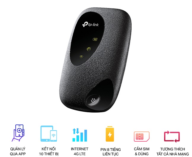 Bộ phát Wifi di động LTE 4G 2000mAh TP-LINK M7200