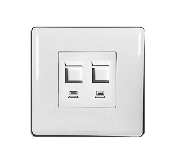 Ổ cắm mạng LAN 2 cổng Cat.6 HONEYWELL P63556WHI