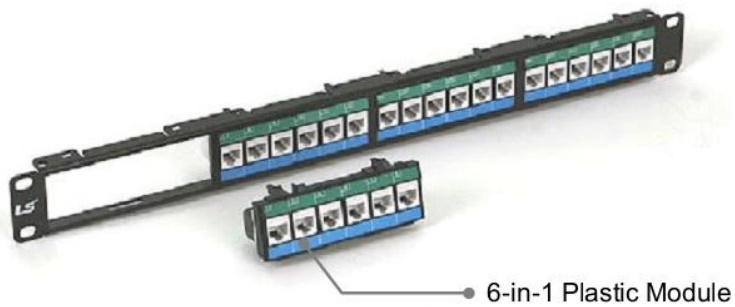 Emty Patch panel 24-port Unshielded LS CAT.6A (LS-PPP-UC-24P-E4-WM-C)