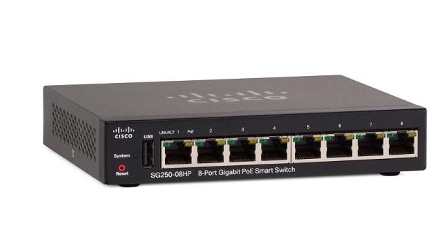 8-Port Gigabit PoE Smart Switch CISCO SG250-08HP-K9-EU