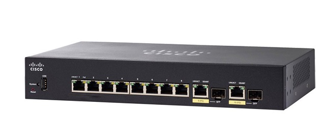 10-Port Gigabit PoE Managed Switch CISCO SG350-10MP-K9-EU