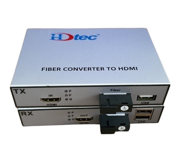 Bộ kéo dài HDMI + USB bằng cáp quang HDTEC HDMI Converter 1080P