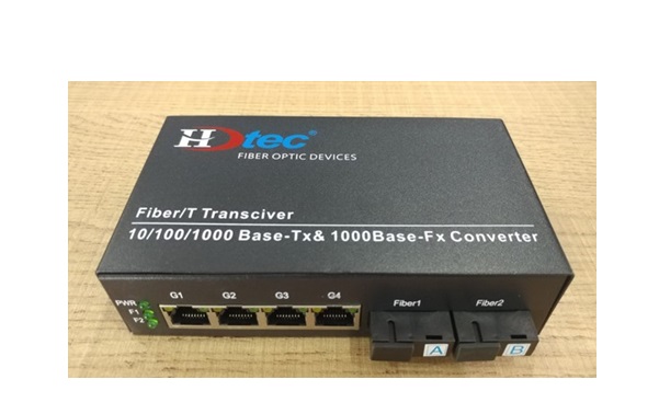 HDTEC Fiber Switch PoE 2F4RJ45 1G