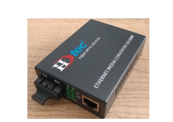 HDTEC Ethernet Converter 2 core quang 1 cổng RJ45 100M