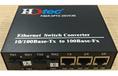 Media Converter HDTEC | HDTEC Ethernet Converter 2 cổng quang 3 cổng RJ45 100Mbps