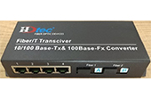 Media Converter HDTEC | HDTEC Ethernet Converter 2 cổng quang 4 cổng RJ45 100Mbps