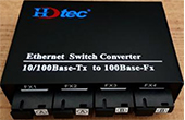 Media Converter HDTEC | HDTEC Ethernet Converter 4 cổng quang 4 cổng RJ45 100Mbps