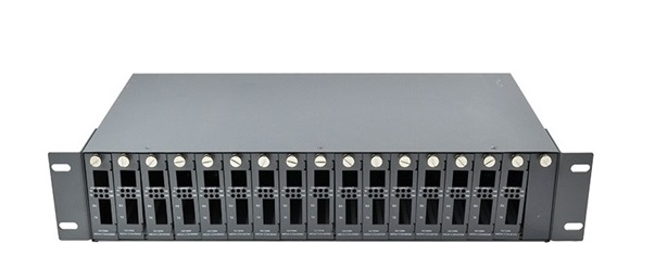 14 Slot RJ45 Converter Rack Fiber