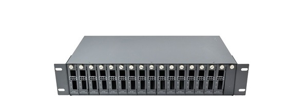 16 Slot RJ45 Converter Rack Fiber