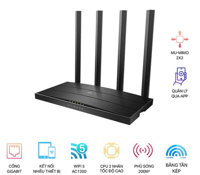 AC1200 Wireless MU-MIMO Gigabit Router TP-LINK Archer C6