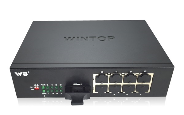 8-Port 10/100Base-T(X) + 1-Port 100Base-F(X) Switch WINTOP YT-DS209-1F8T