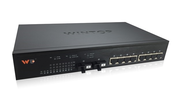 8-Port 10/100/1000Base-T(X) + 2-Port 1000Base-F(X) Switch WINTOP YT-DS2010-2GF8GT