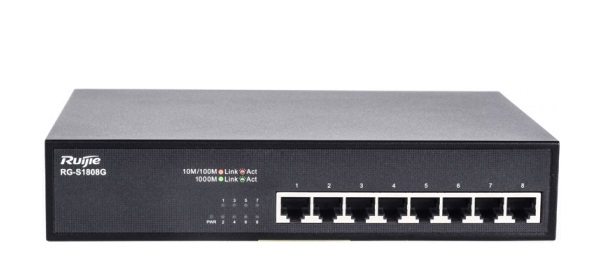 8-port 10/100/1000 Base-T Unmanaged Switch RUIJIE RG-S1808G