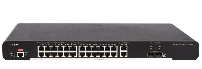 24-port 10/100Base-T Managed PoE Switch RUIJIE XS-S1920-24T2GT2SFP-P-E