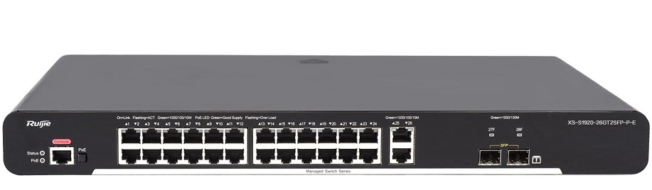 24-port 10/100/1000 Base-T Managed PoE Switch RUIJIE XS-S1920-26GT2SFP-P-E