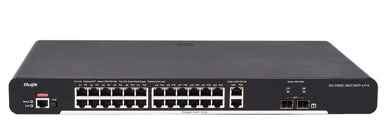 24-port 10/100/1000 Base-T Managed PoE Switch RUIJIE XS-S1920-26GT2SFP-LP-E