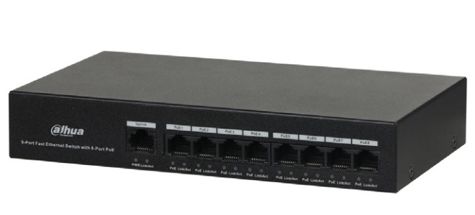 8-Port 10/100Mbps PoE Switch DAHUA PFS3009-8ET-65