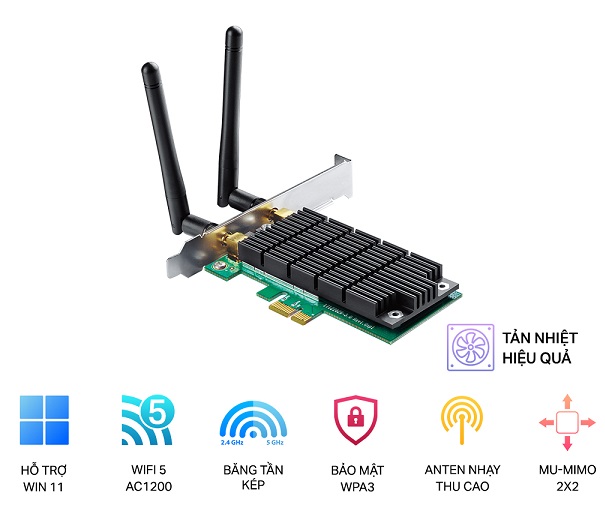 AC1200 Wireless Dual Band PCI Express Adapter TP-Link Archer T4E