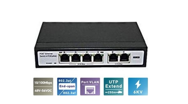 4-Port 10/100Mbps PoE Switch HIKVISION SH-1004P-E