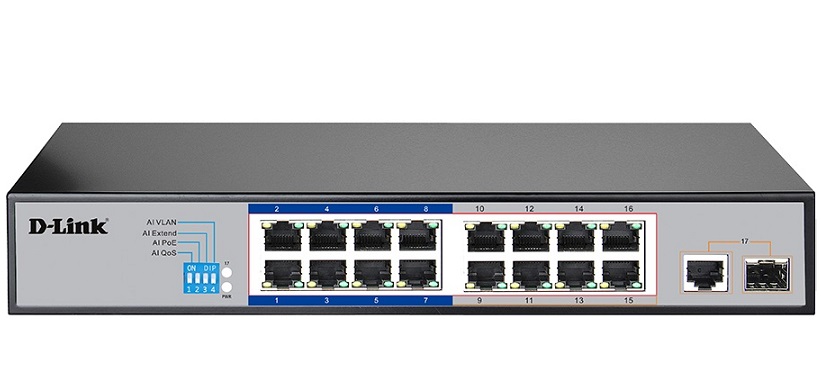 16-Port Fast Ethernet PoE Switch D-Link DES-F1017P