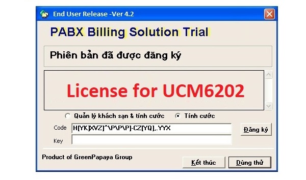 Phần mềm tính cước tổng đài UCM6202/6204/6208/Tính cước Yeastar