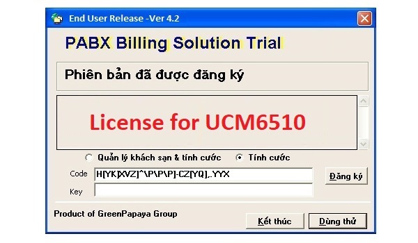 Phần mềm tính cước tổng đài Asterisk/ UCM6510