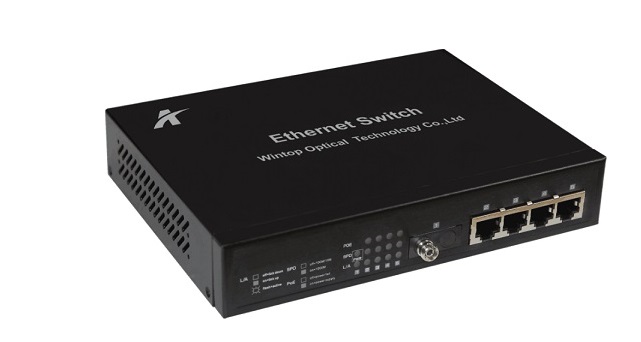 4-port 10/100Base-T(X)+1-port 1000Base-F(X) PoE Switch WINTOP YT-DS105-1GF4T-AT