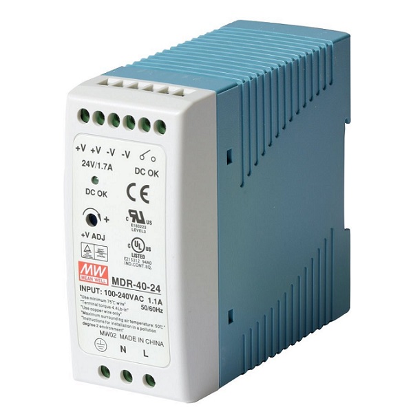 Din-Rail Power Supply 40W/24V MEAN WELL PWR-40-24 (MDR-40-24)